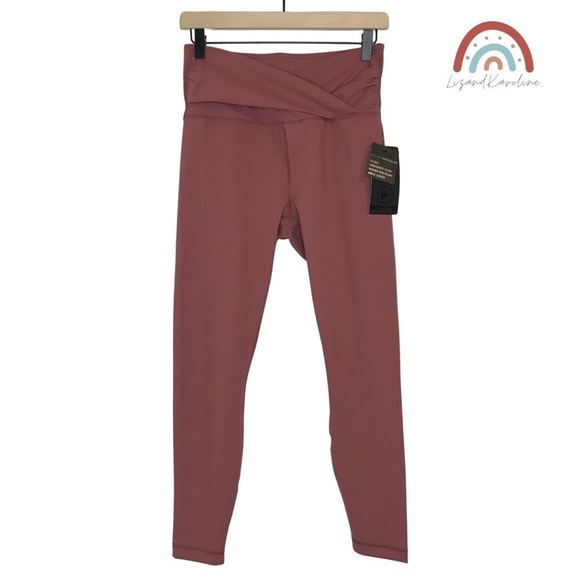 New! 90 Degree Crossover High Waist Ankle Active Athletic Running Yoga Leggings - Picture 3 of 12